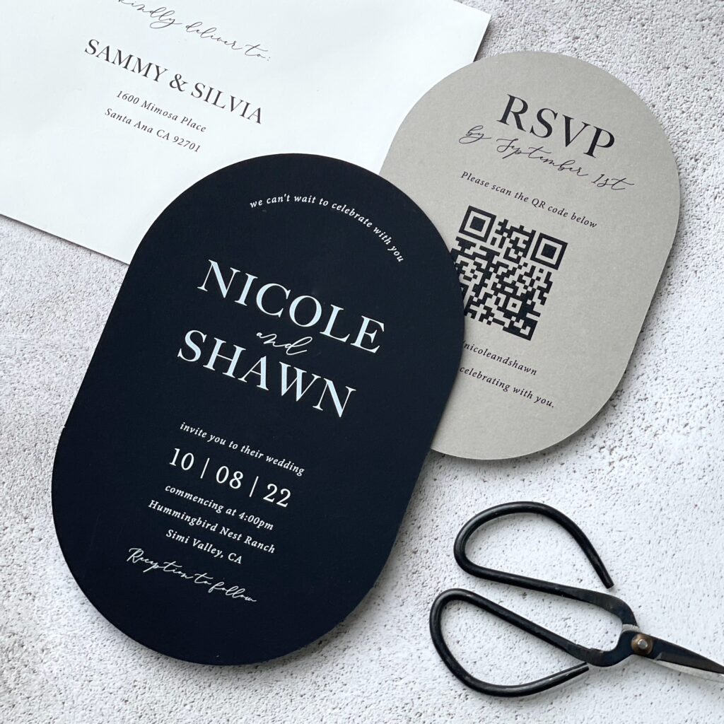 oval wedding invitations